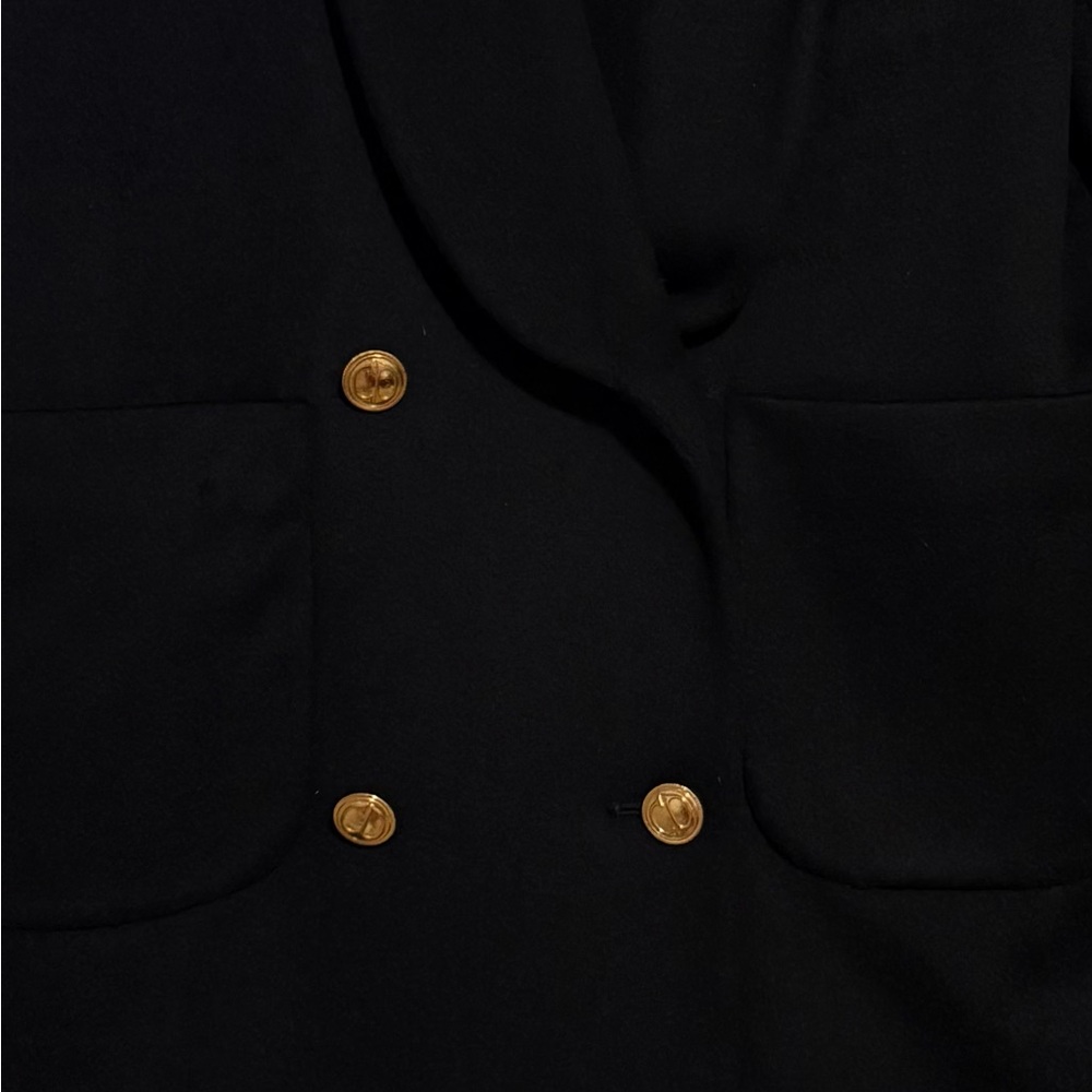Christian Dior black wool double-breasted coat - Picture 2 of 6